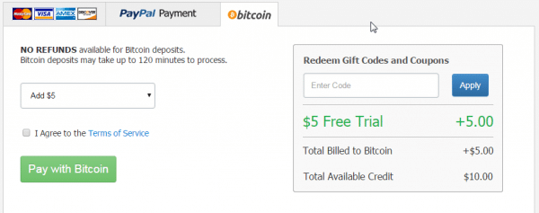 Vultr bitcoun payment option