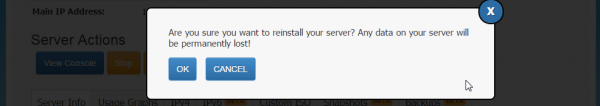 Reinstall your VPS